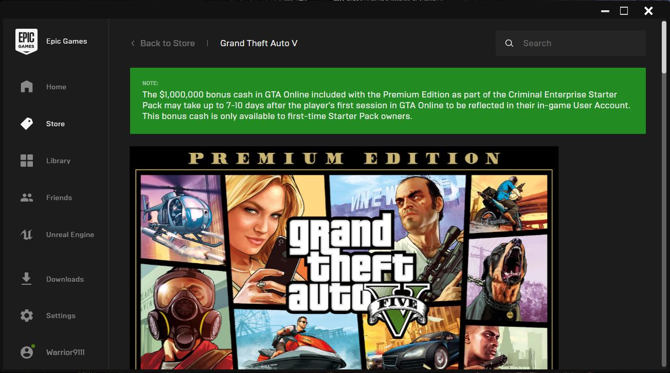 gta 5 epic games free date