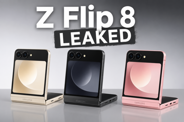 Samsung Galaxy Z Flip 8 leak showing the foldable in Cream, Graphite and Pink colors
